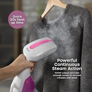 Swan SI12020N Handheld Garment Steamer, Lightweight, Removable Fabric Brush, Extra-Long 1.9m Powe... | Amazon (UK)