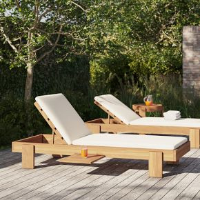 Monterey Outdoor Teak Chaise Lounge | West Elm (US)