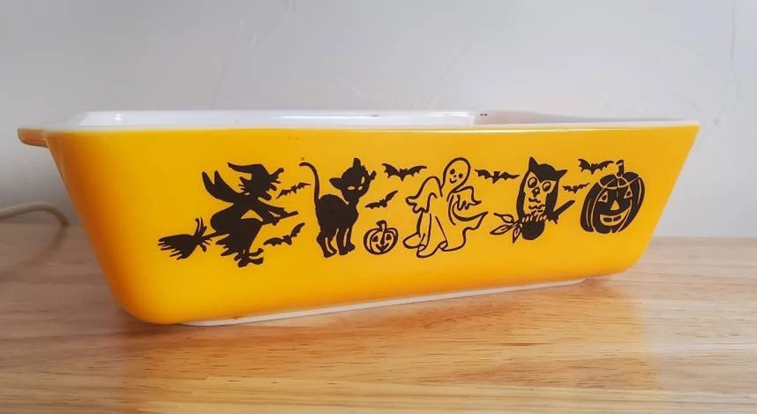 Vintage Style Halloween Decal - Ghost, Owl, Pumpkin, Bats, Cat, Witch - Decal only dish not inclu... | Etsy (US)