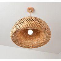 Bamboo Lamp Shade Pendant, Rattan Shade, Wicker Lampshade, Wicker Lamp, Bamboo Light Fixture, Rattan | Etsy (US)