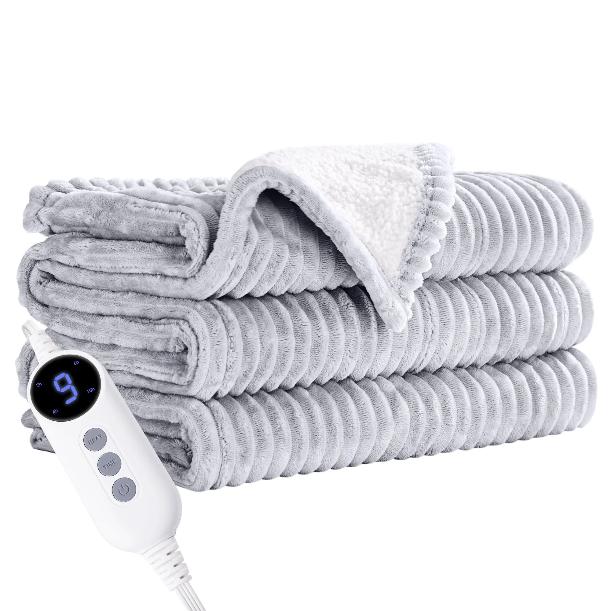 JUSTLET Heated Blanket Electric Throw, 50"x60" Heating Blanket Throw, 9 Heat Levels & 2-10 Hours ... | Walmart (US)