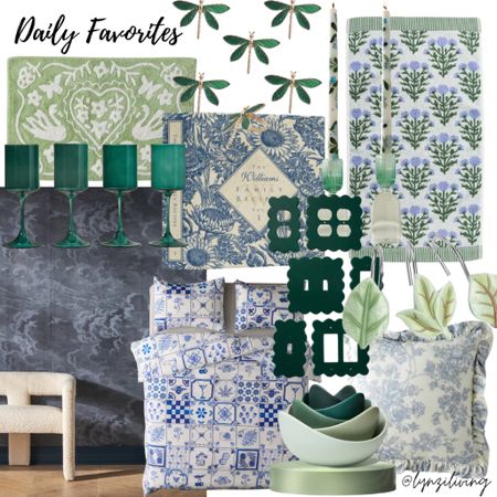 Daily Favorites 

Green home decor, blue home decor, green and blue decor, green bathmat, swan bathmat, urban outfitters home, cloud wallpaper, black wallpaper, dark wallpaper, blue and white duvet set, Anthropologie finds, Anthropologie home, green nesting bowls, blue toile throw pillow, wavy switch plate cover, green switch plate cover, green shower hooks, leaf shower hooks, blue toile recipe binder, sunflower recipe binder, blue and green towels, floral print towels, Amazon home, Amazon finds, blue painted candles, floral painted candles, floral taper candles, green wine glasses, teal wine glasses, green napkin rings, dragonfly napkins rings 

#LTKhome #LTKfindsunder100