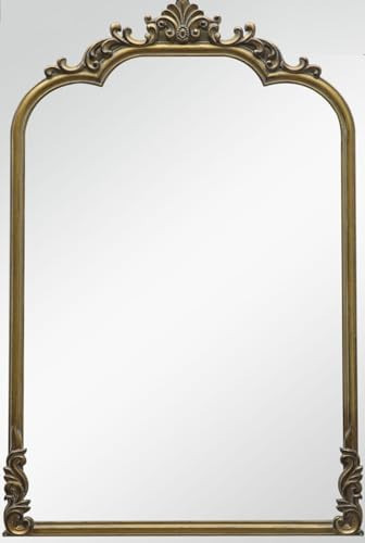 Hobby Lobby Rustic Baroque Style Wall Mirror with Scrolling Accents, 30W x 48H Inches, Silver Plated Glass, Antique Gold Frame | Amazon (US)