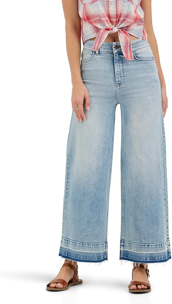 Wrangler Women's High Rise Wide Leg A-line Crop Jean | Amazon (US)