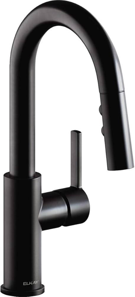 Elkay Avado Single Hole Bar Faucet with Pull-down Spray and Lever Handle, Matte Black | Amazon (US)