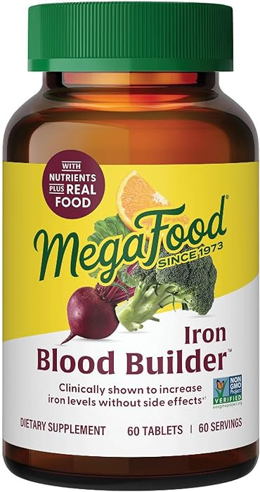 MegaFood Blood Builder Iron Supplement for Women & Men - Increase Iron Levels Without Side Effect... | Amazon (US)