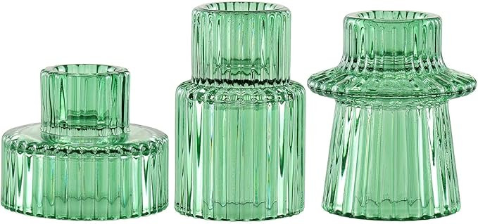 SPETYORT Lots de 3 Bougeoirs en Verre Transparant - Chandeliers Mode pour Décoration de Table Bo... | Amazon (FR)