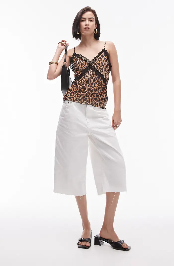 Animal Spot Lace Trim Camisole | Nordstrom
