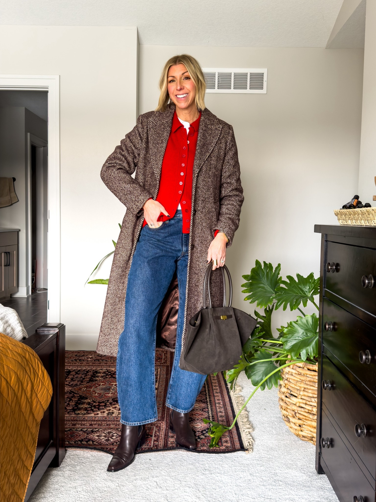 A look from the January capsule! 
I am wearing my true to size 28 in these jeans and I am 5’10"

#LTKSeasonal #LTKootd #LTKmomlife