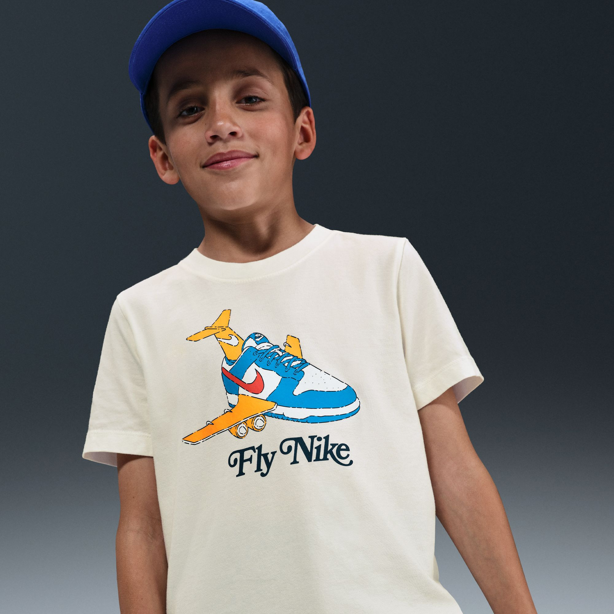 Nike Kid's Sportswear Teefly Dunk Graphic T-Shirt, Small, Sail | DICK'S Sporting Goods