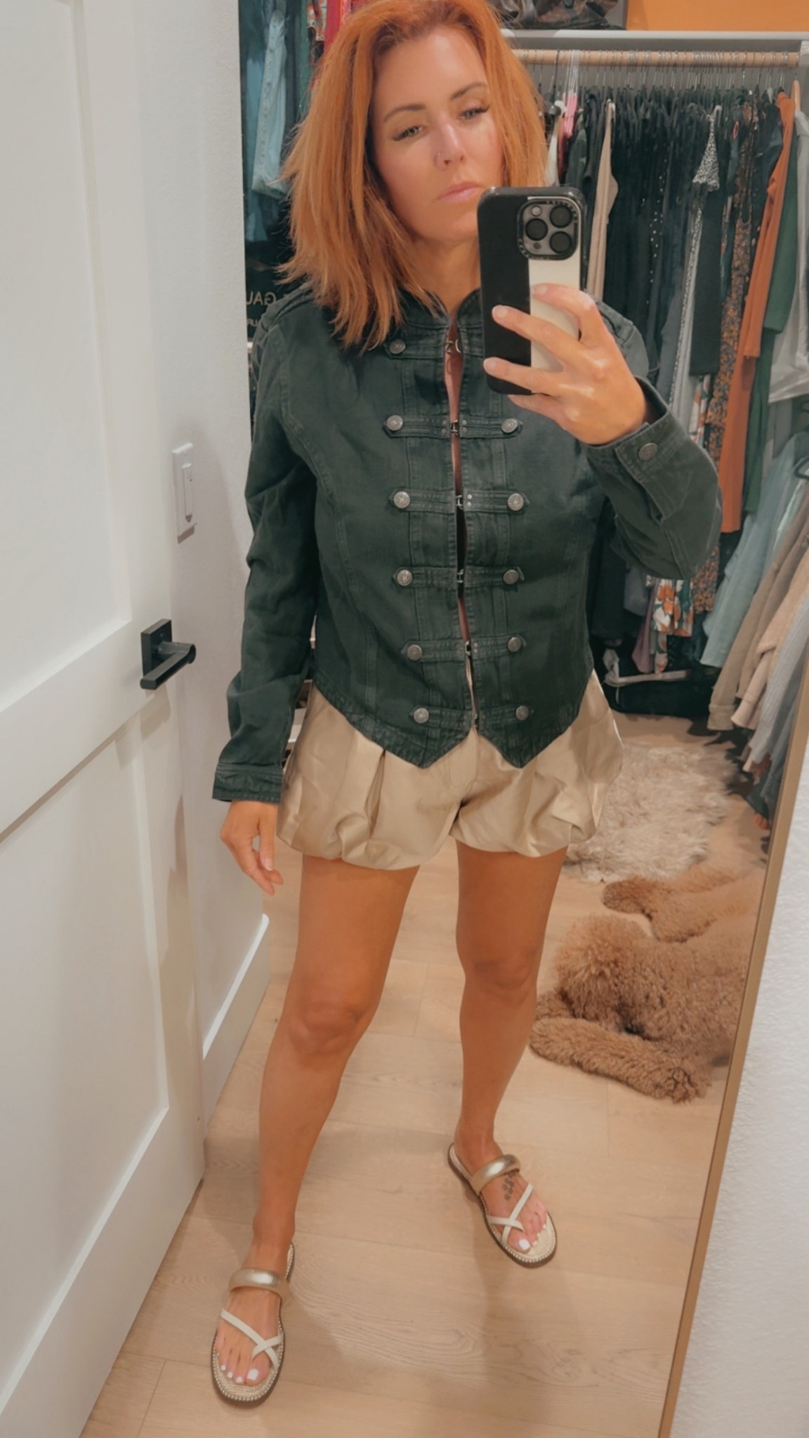 Spring fashion | bubble shorts | fitted jean jacket | summer strappy sandals 

#LTKSeasonal #LTKOver40 #LTKPetite