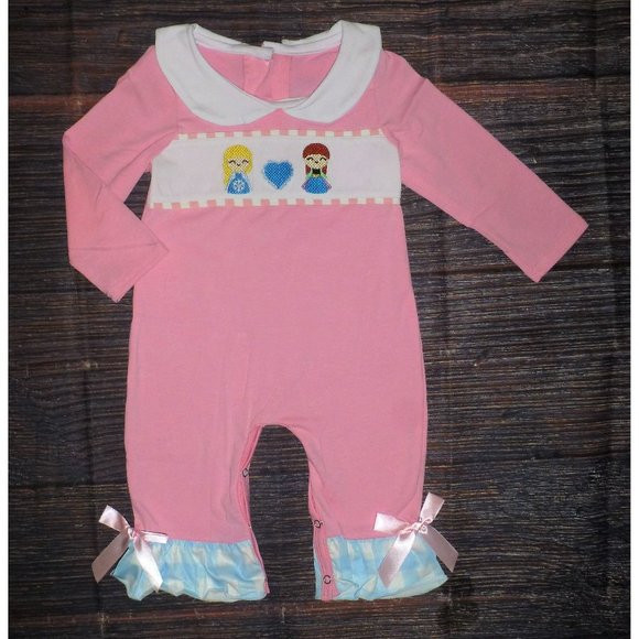 Boutique Baby Girls Frozen Princess Elsa Ana Long Sleeve Romper Jumpsuit | Poshmark