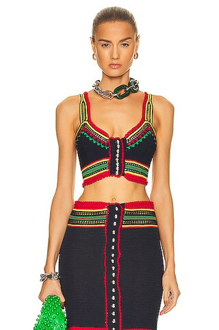 PACO RABANNE Crop Top in Navy | FWRD | FWRD 