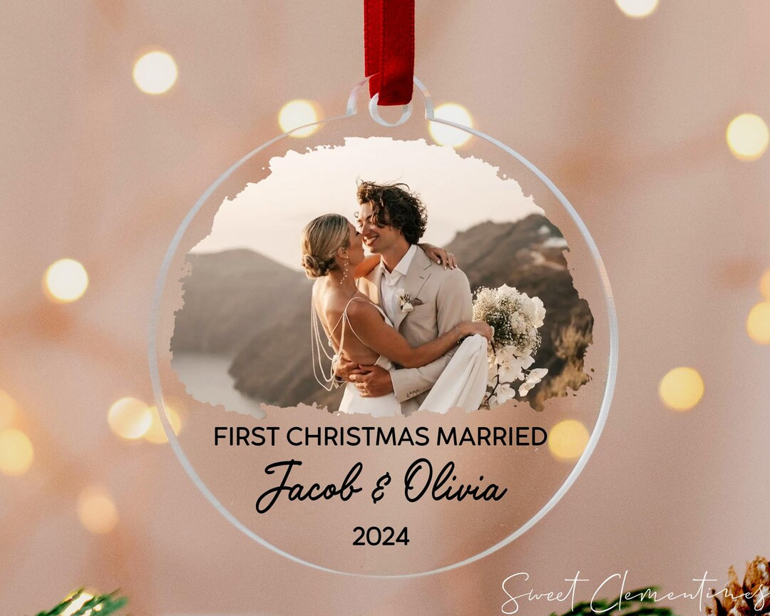First Christmas Married Ornament, Married Photo Ornament 2024, First Christmas Married Gift for C... | Etsy (US)