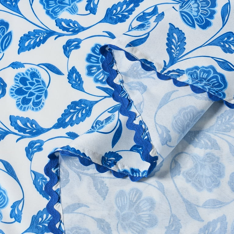 Mainstays by Becky G. & Alejandra Fabric Tablecloth, Blue Floral, 70" Round | Walmart (US)