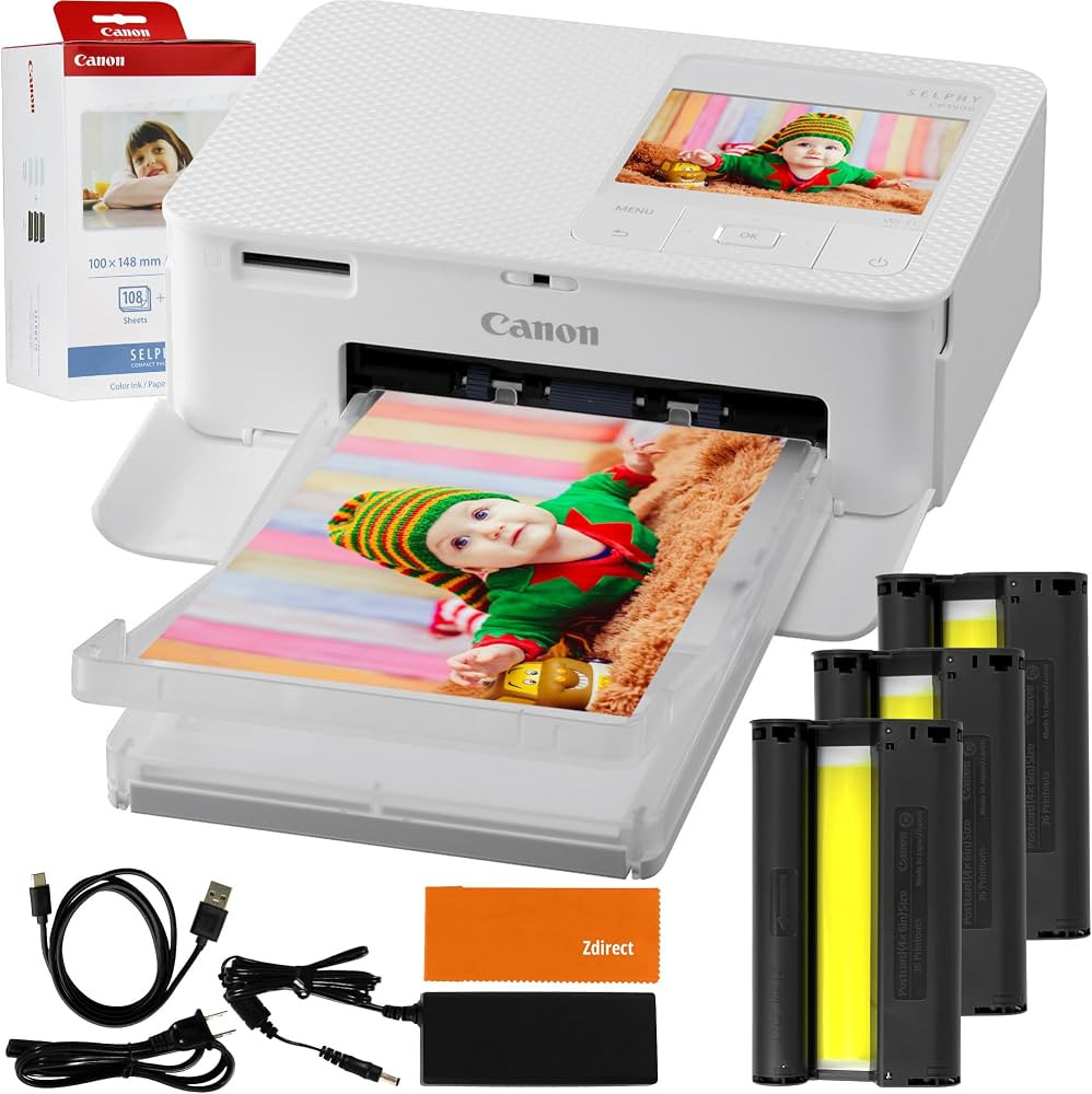 Selphy CP1500 (White) Wireless Compact Photo Printer, Instant Portable Photo Printer 4x6 Prints -... | Amazon (US)