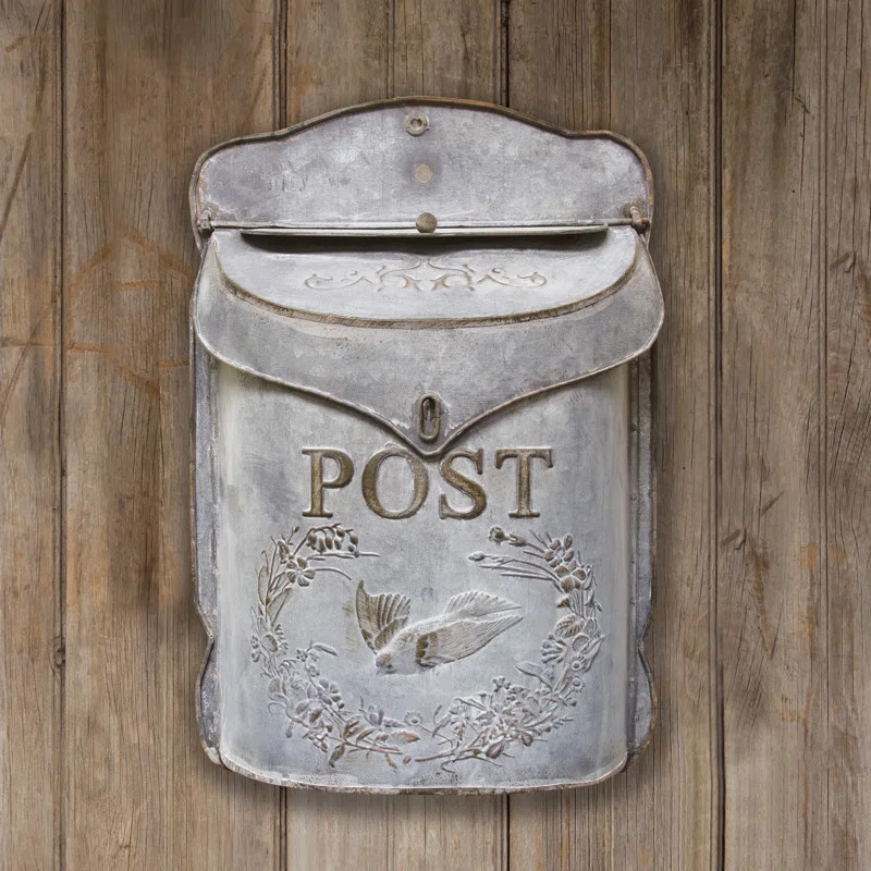 Galvanized Metal Post Box Wall Mounted Mailbox | Wayfair North America