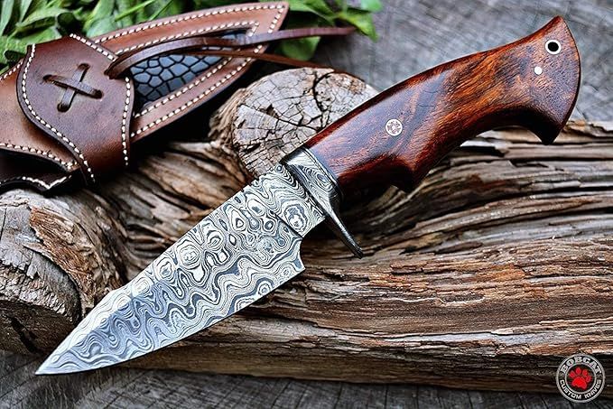 BigCat Handmade Damascus Hunting Knife | Bushcraft Knife with Sheath | 10'’ EDC Survival Knife ... | Amazon (US)