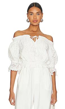 Line & Dot Gaia Off The Shoulder Top in Off White from Revolve.com | Revolve Clothing (Global)