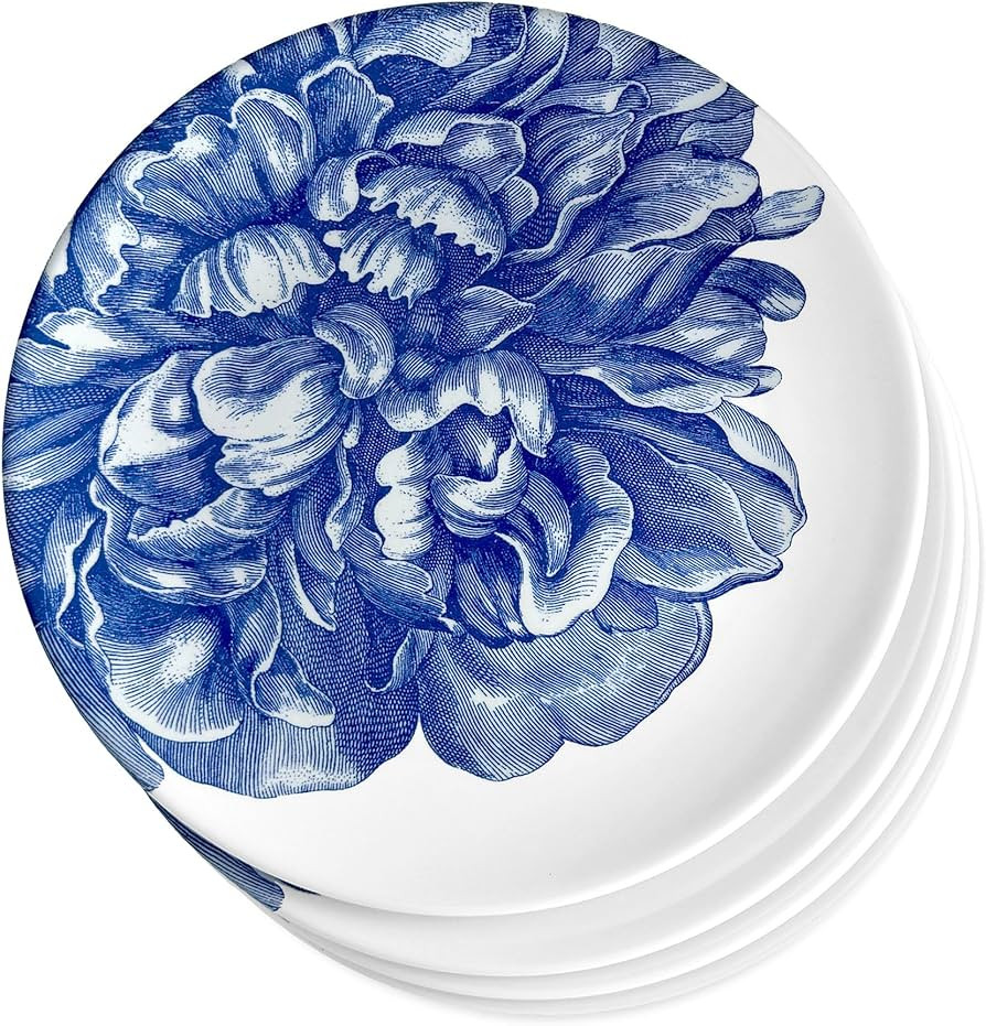 Caskata Peony Melamine Dinner Plates, Set of 4 | Dinner Plates for Entertaining and Everyday Use ... | Amazon (US)