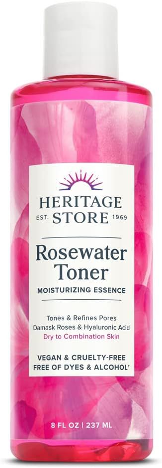 Heritage Store Rosewater Facial Toner with Hyaluronic Acid, Dry to Combination Skin Care, Hydrati... | Amazon (US)