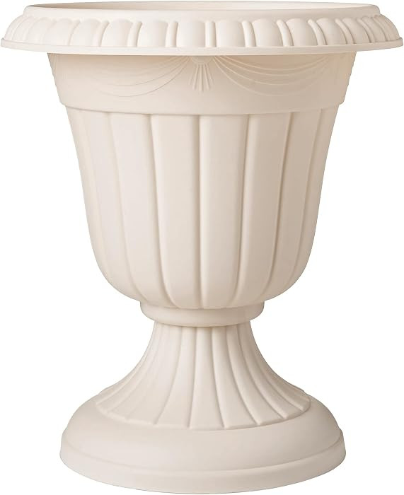 Arcadia Garden Products PL00BG Classic Traditional Plastic Urn Planter, 16\u201d x 18\u201d, Beig... | Amazon (US)