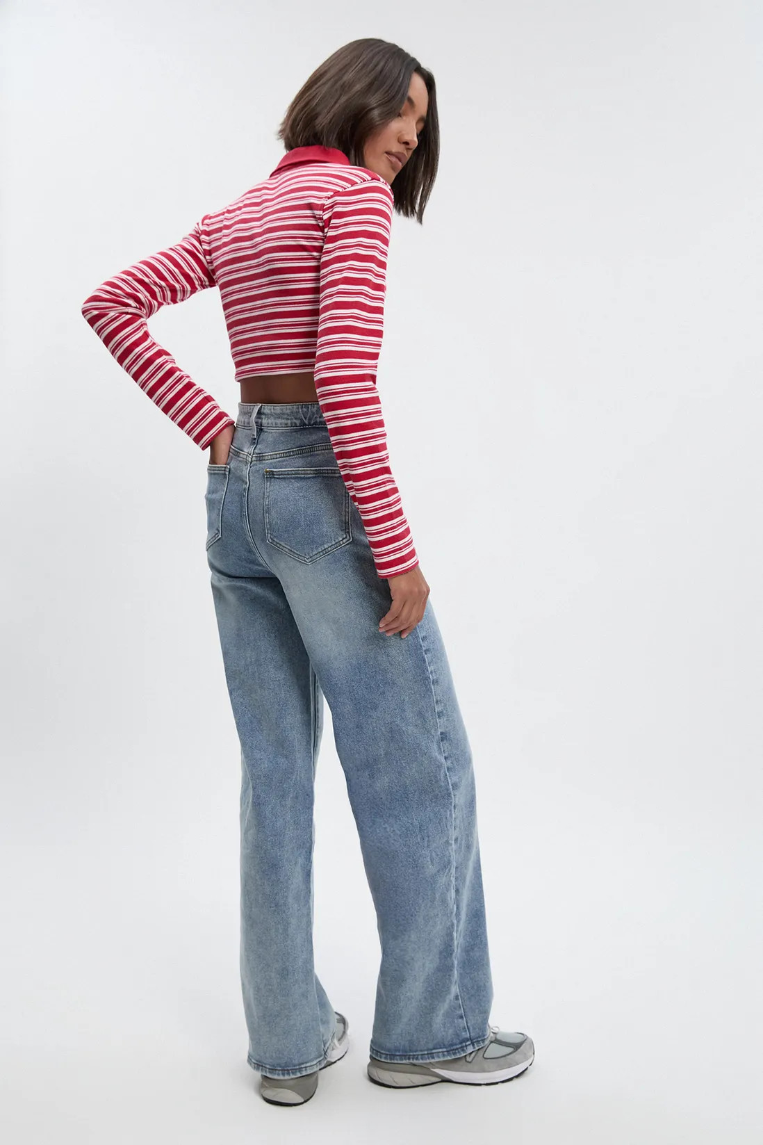 Tall Comfort Stretch Mid Waist Wide Leg Jean | Boohoo.com (UK & IE)