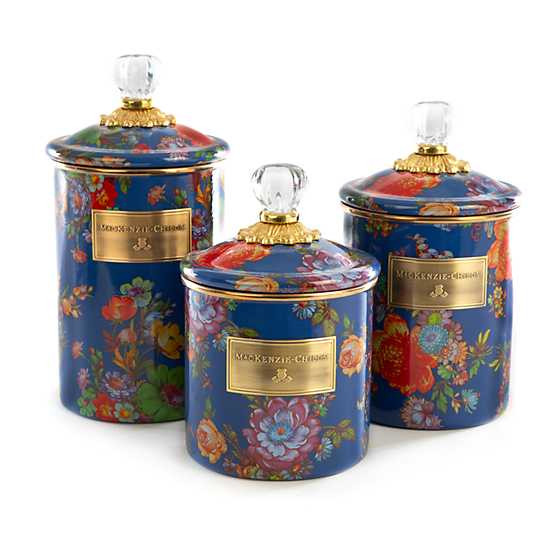 MacKenzie-Childs | Flower Market Large Canister - Lapis | MacKenzie-Childs
