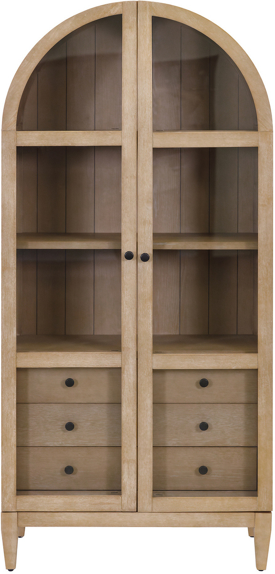 Laurel Modern Wood Arched Display Cabinet In Light Brown | 1stopbedrooms
