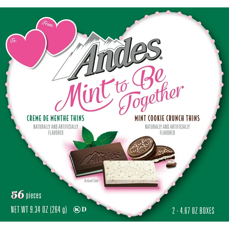 Andes, Mint to Be Together, Valentine Gift Box 9.34oz, Contains Milk, Peanut Free, Gluten Free | Walmart (US)