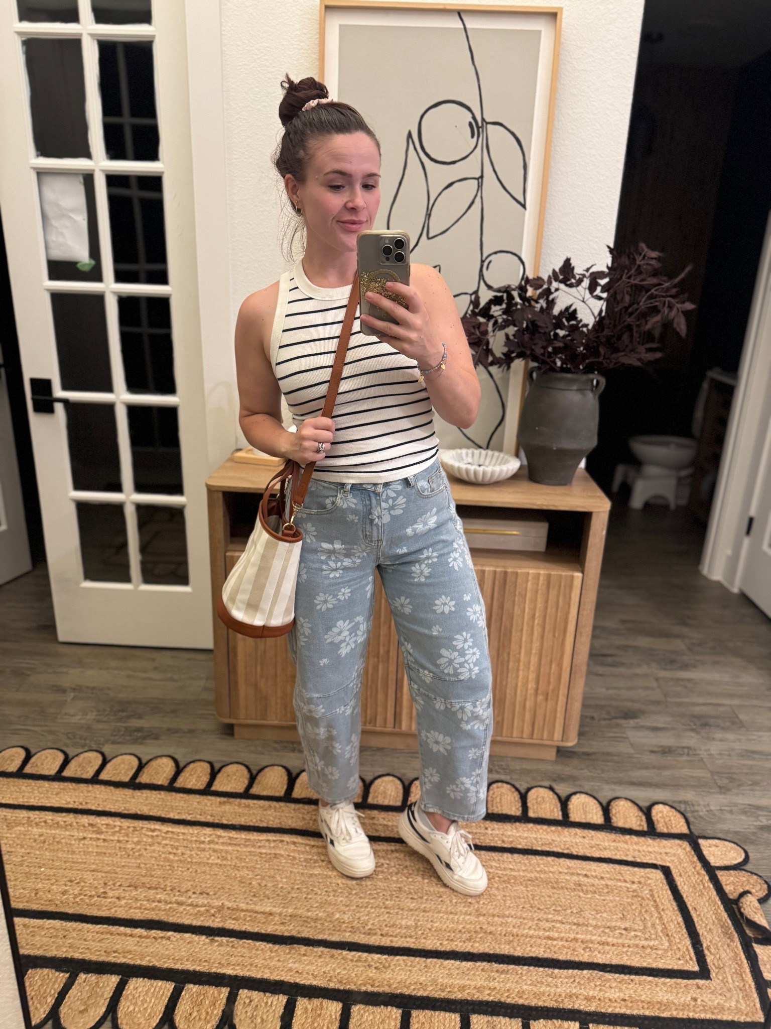 Effortless fall millennial mom outfit - barrel jeans (size small) are so flattering and I love this crop tank for soccer game night.  

#LTKFindsUnder50 #LTKStyleTip #LTKMidsize