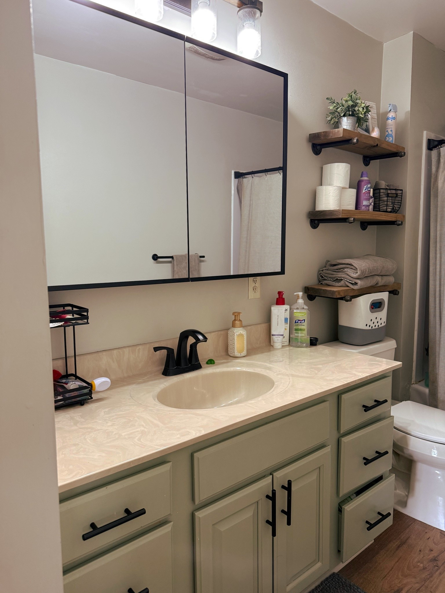 We finally updated our bathroom mirror. We needed a medicine cabinet for storage since we have only one bathroom and no storage cabinet.🤪

#LTKHome