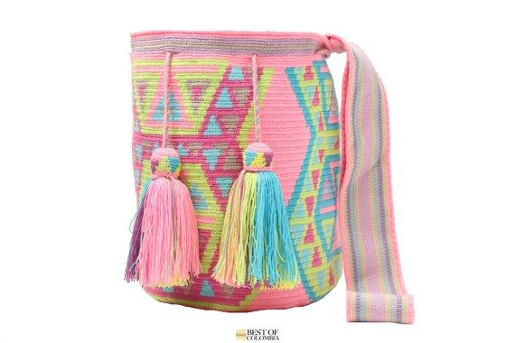 Large Pink Wayuu Mochila Bag With Special Tassels  Sturdy | Etsy | Etsy (US)
