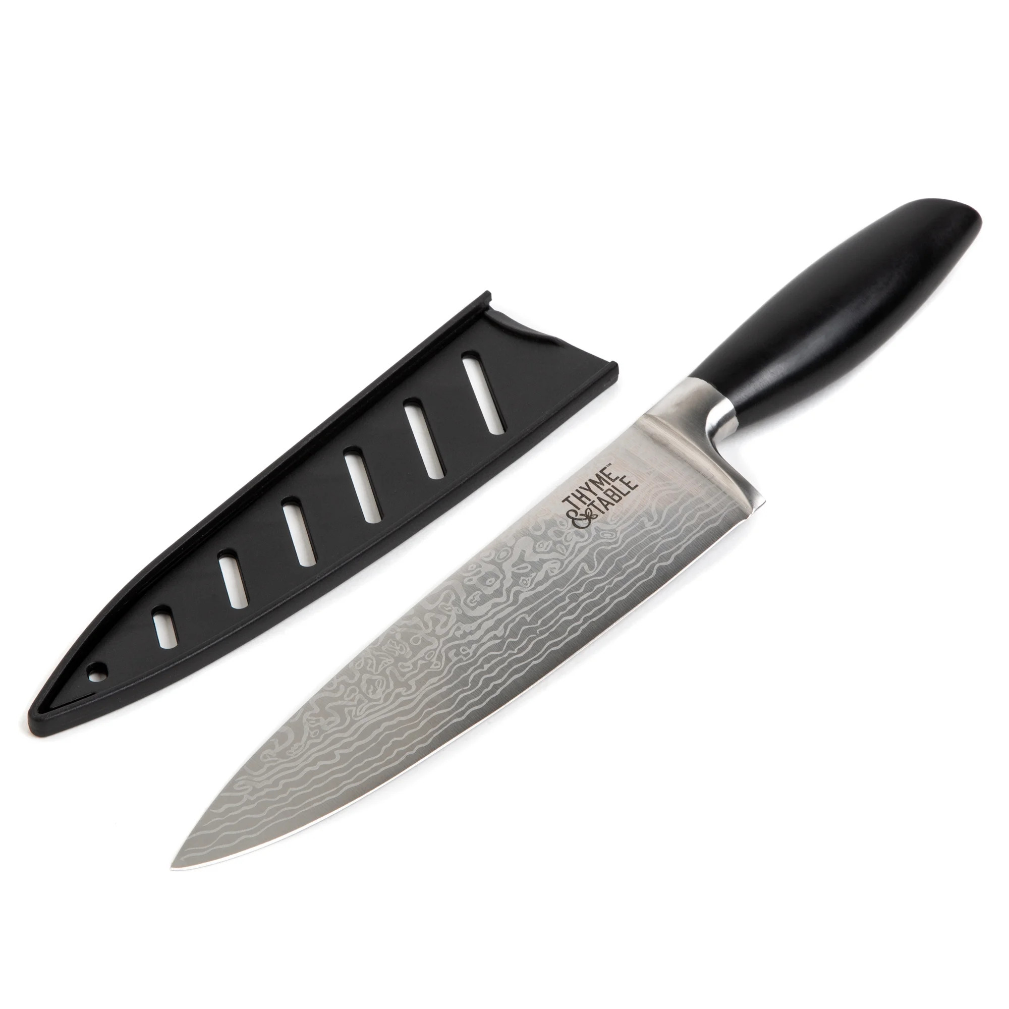 Thyme & Table Non-Stick Coated High Carbon Stainlless Steel 8" Damascus Chef's Knife | Walmart (US)