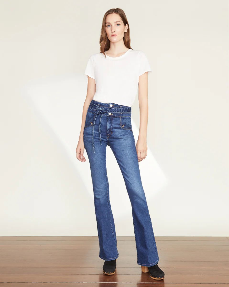 Veronica Beard Giselle High-Rise Skinny Flare Jean Bright Blue | Veronica Beard