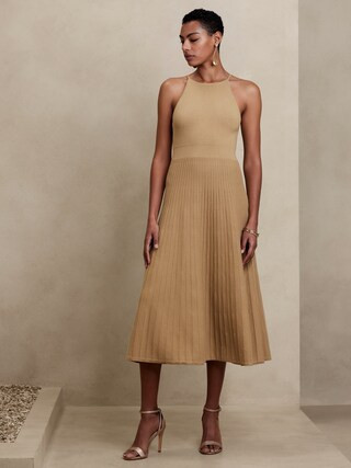 Pleat-Hem Midi Sweater Dress | Banana Republic Factory