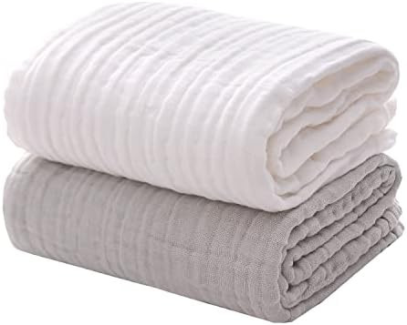 Baby Muslin Bath Towels , Super Soft Cotton Receiving Blanket for Baby's Delicate Skin,2Pack Swad... | Amazon (US)