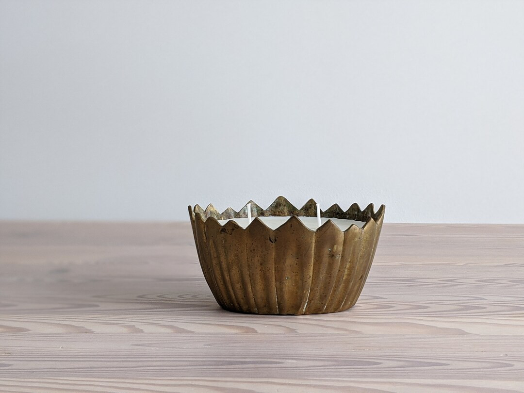 Vintage Brass Leaf Candle  Vintage Brass Planter  Vintage - Etsy | Etsy (US)