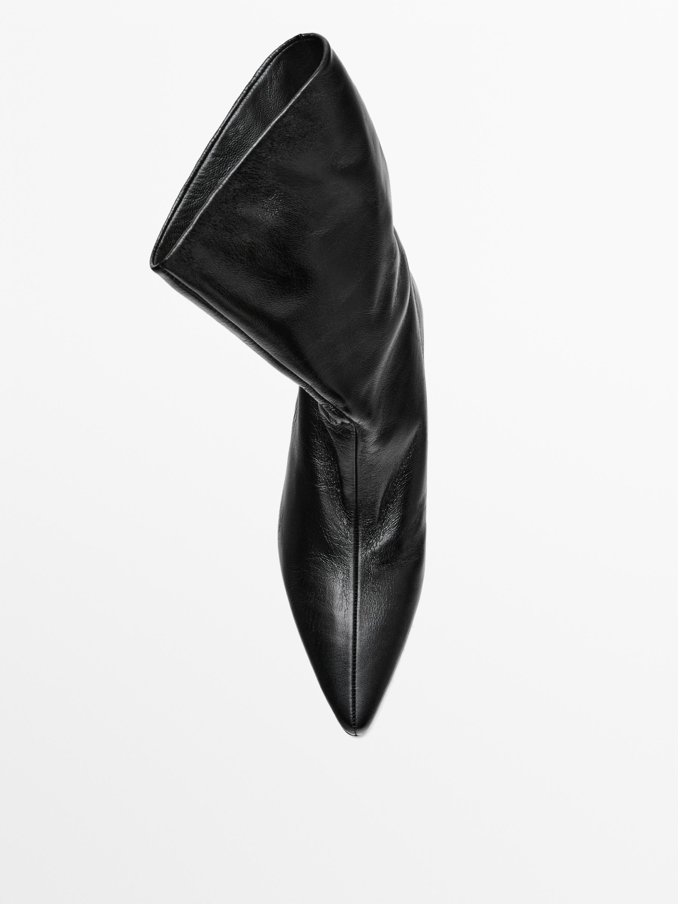 Leather high heel ankle boots | Massimo Dutti UK
