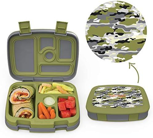 Bentgo Kids Prints (Camouflage) - Leak-Proof, 5-Compartment Bento-Style Kids Lunch Box - Ideal Po... | Amazon (US)