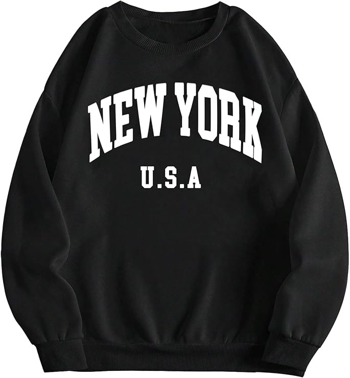 Hilinker Womens Cute Graphic Crewneck Sweatshirts Casual Loose Long Sleeve Pullover Tops | Amazon (US)