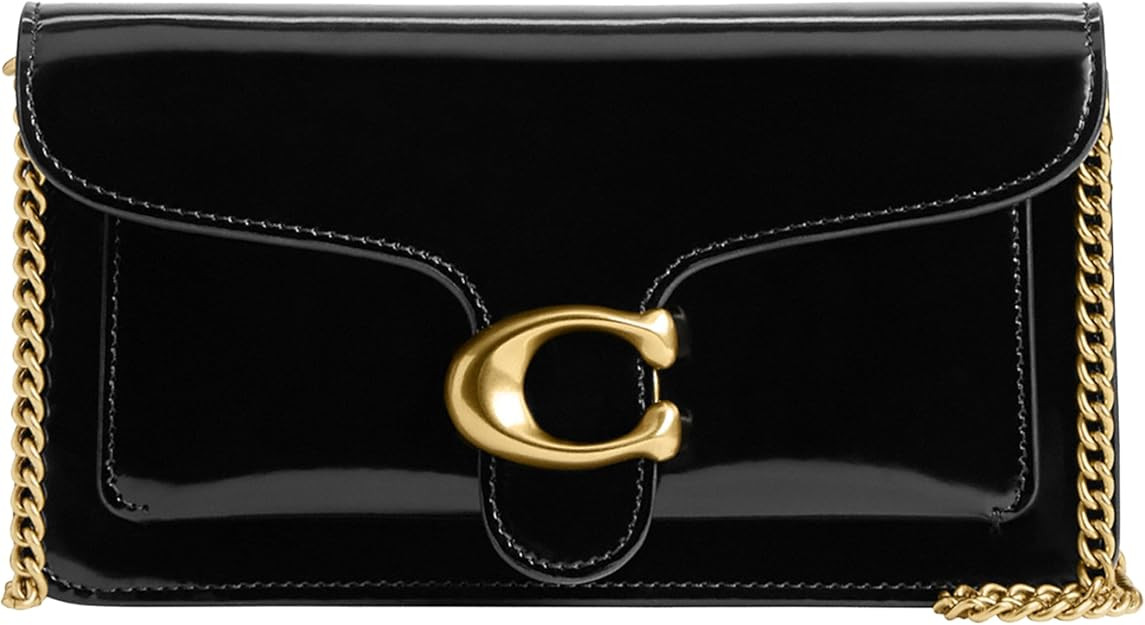 COACH womens Polished Pebble Leather Tabby Chain Clutch | Amazon (US)