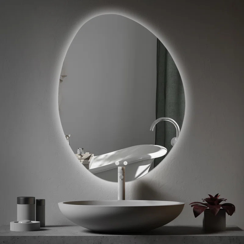 Dibbrun Frameless Lighted Bathroom Mirror | Wayfair North America