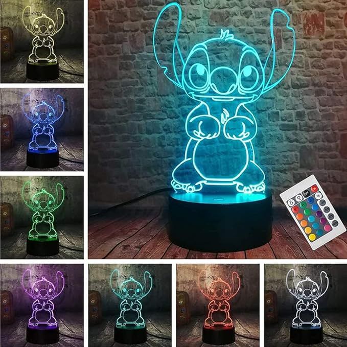 LOUHH Stitch Night Light, Stitch Gifts - 3D LED Intelligent Remote Control Stitch Lamp 16 Color S... | Amazon (US)