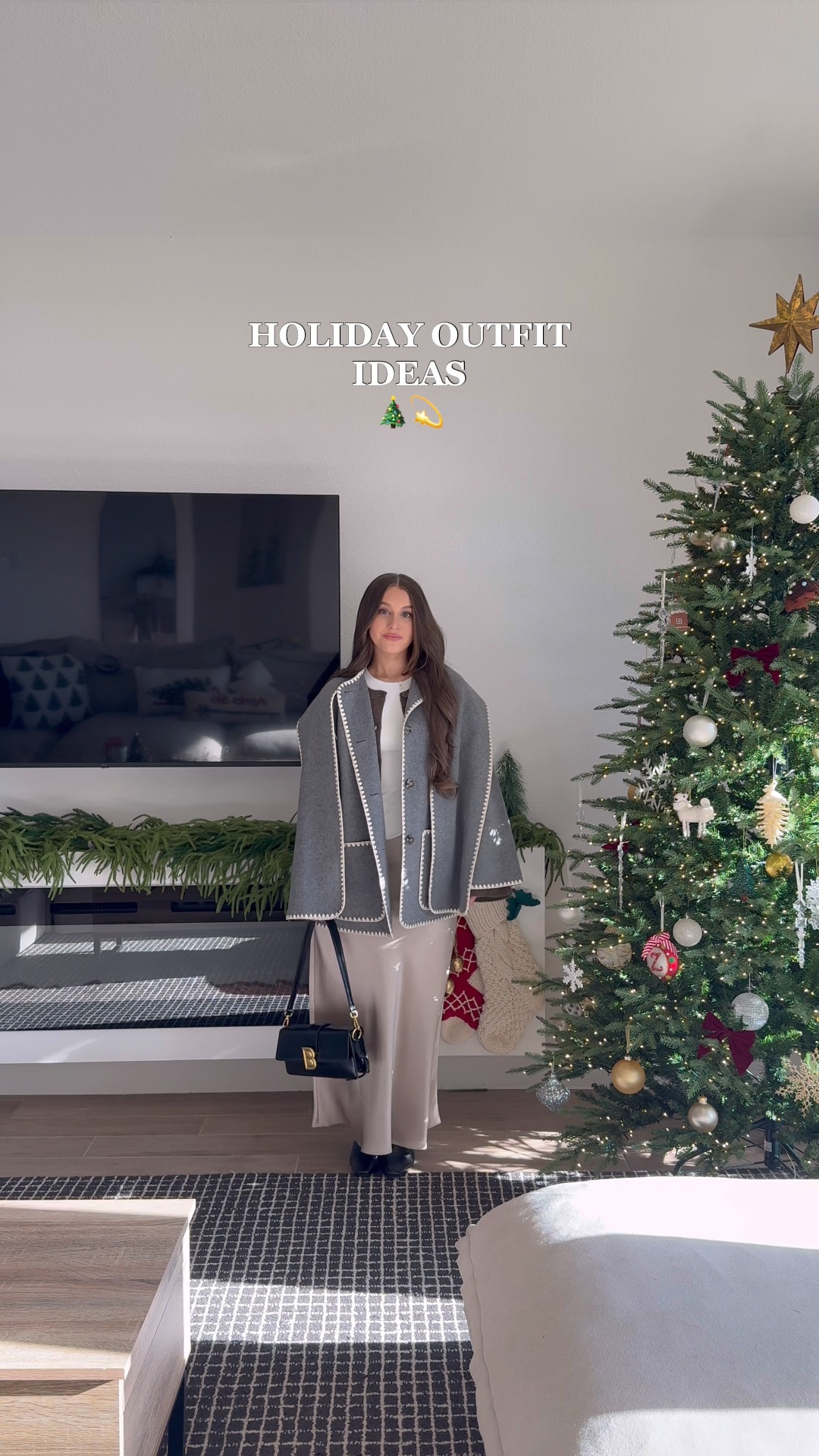 styling for the holiday season!!!! @onequince #quincepartner I’m wearing a size M in the jacket, S in the cardigan, and L in both the sweater (sized up for oversized fit) and the skirt! i’m 5’2” and typically a XS/S in tops and M/L in bottoms for reference🤍

#LTKSeasonal #LTKGiftGuide #LTKHoliday