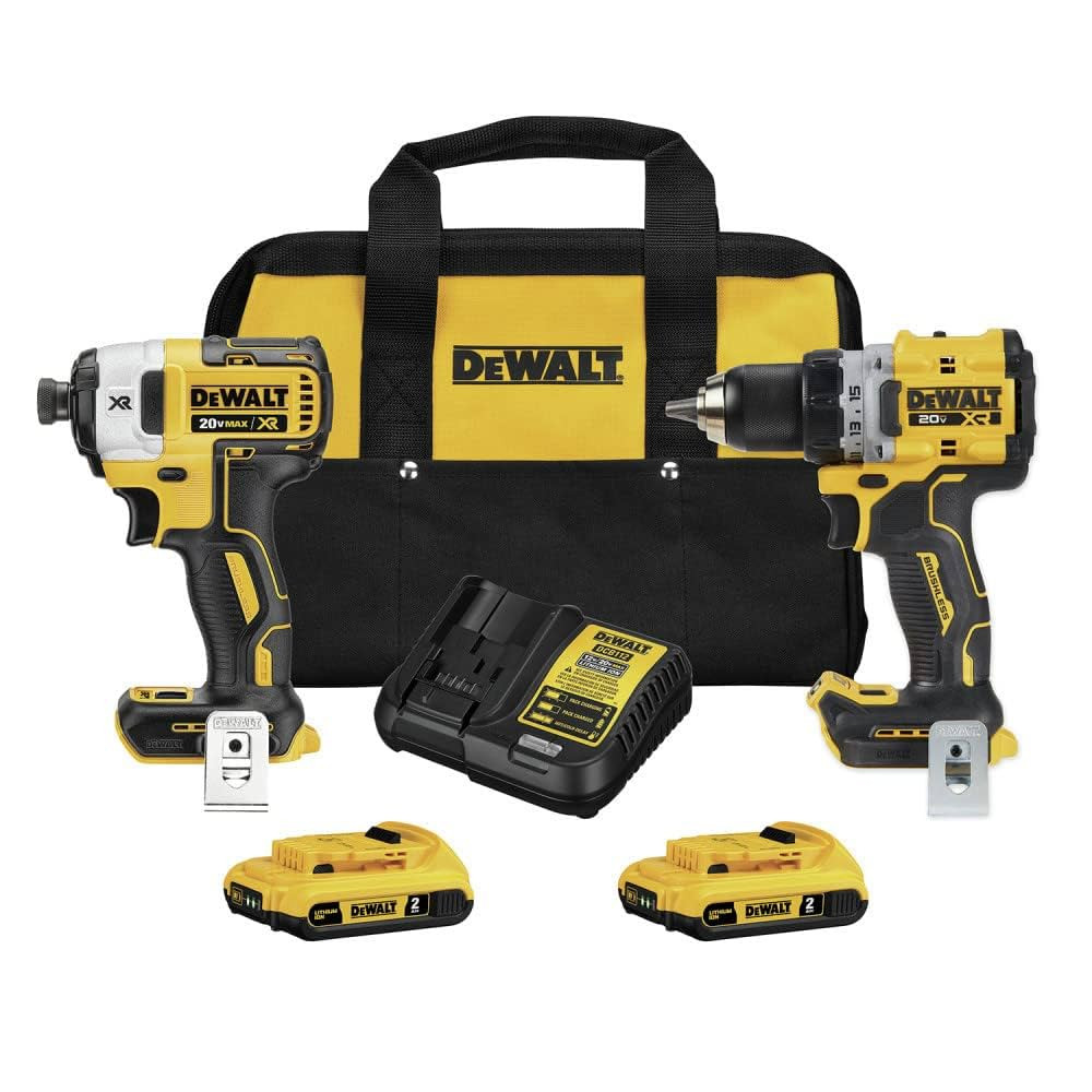 DEWALT 20V MAX* XR Cordless 1/2 in. Drill/Driver and 1/4 in. Impact Driver Kit with (2) 2Ah Batte... | Amazon (US)