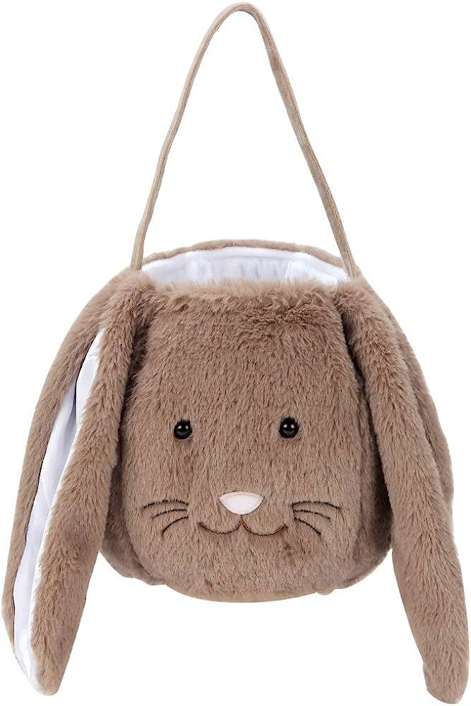 Plush Easter Bunny Basket for Kids Boys Girls Easter Buckets with Long Plush Ear Personalized Egg... | Amazon (US)