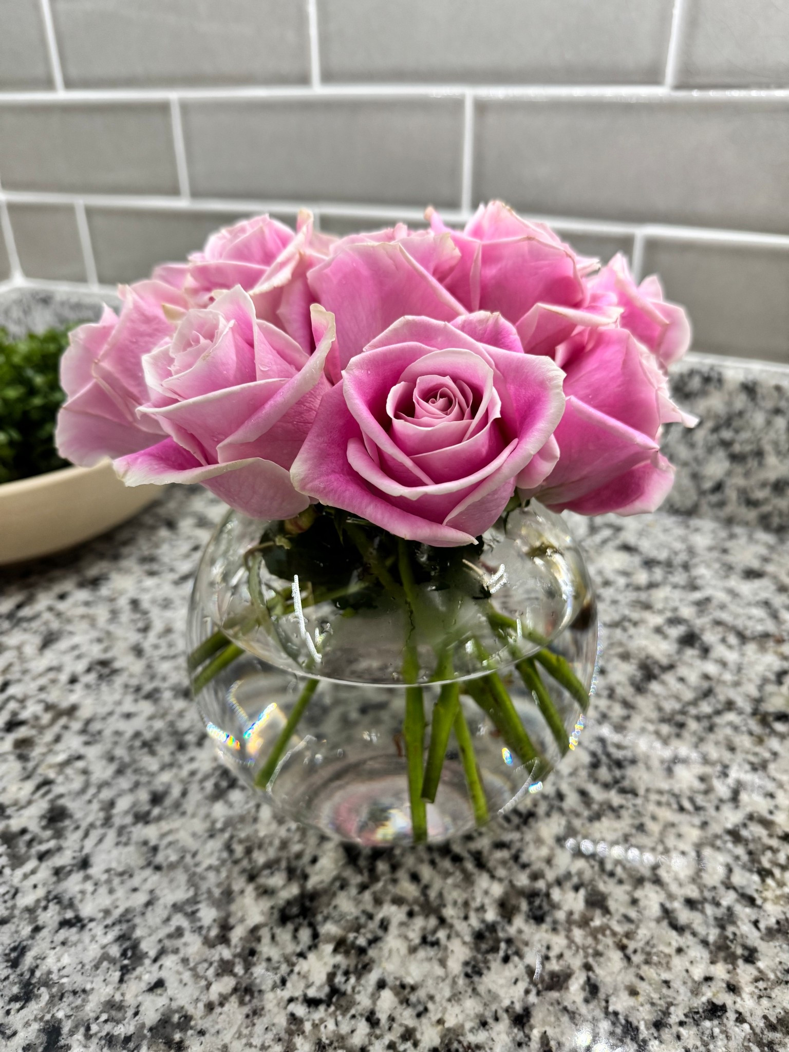 Made this arrangement for my friend’s graduation today 

How beautiful is the bubble vase? 

Dozen roses found @ target and trimmed to fit 

#LTKHome #LTKParties #LTKFindsUnder50
