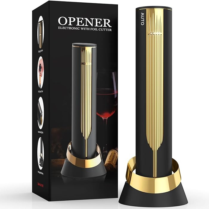 Rechargeable Electric Wine Opener with Charging Base & Foil Cutter, Automatic Corkscrew for 60 Bo... | Amazon (US)
