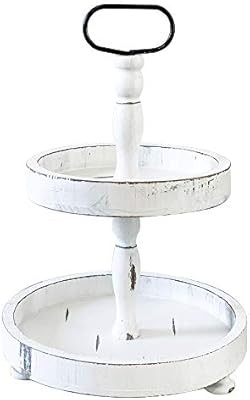 Paper And Pallet Wood Tiered Serving Stand, Two Tiered Tray, Rustic Farmhouse Kitchen Decor with ... | Amazon (US)